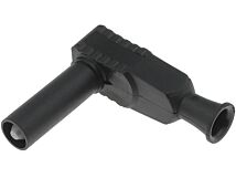 Wtyk bananowy izolowany 4mm kątowy skręcany 20A czarny