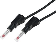 Przewód pomiarowy banan/banan 4mm 19A czarny 1m