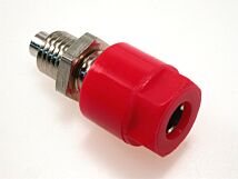 Gniazdo bananowe izolowane 4mm zacisk 16A czerwone