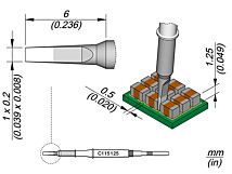 Grot wkrętak 1x0,2mm do lutownic JBC: AN115-A, NP115-A, NT115-A Grot wkrętak 1x0,2mm do lutownic JBC: AN115-A, NP115-A, NT115-A