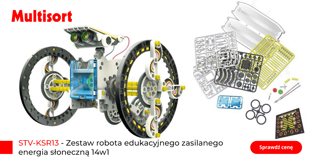 Robot edukacyjny dla dzieci zasilany energią słoneczną 14w1