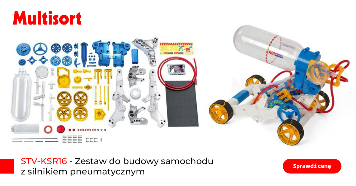 Samochód do samodzielnego montażu z silnikiem pneumatycznym 